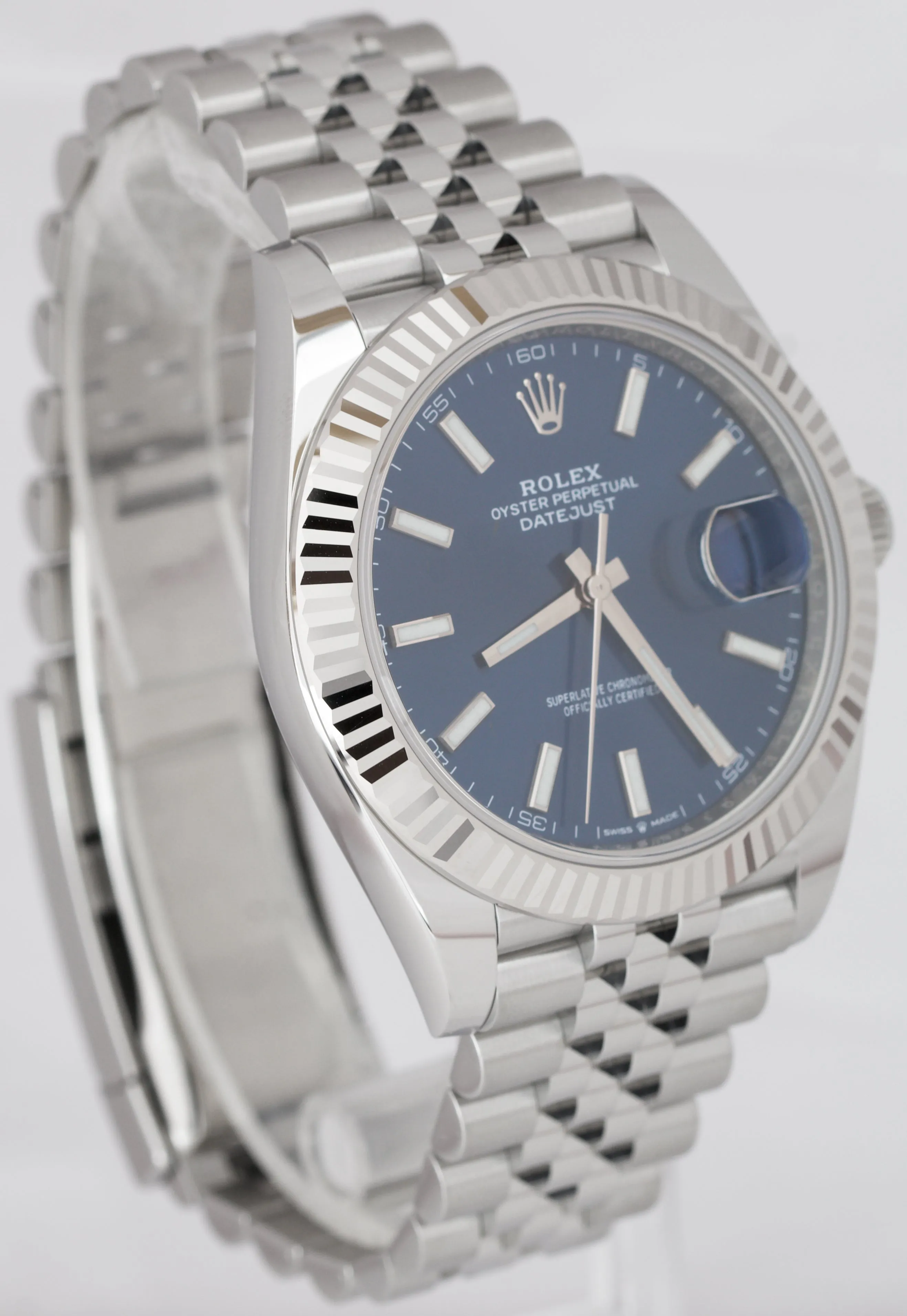 NEW MAR 2023 Rolex DateJust 41 Blue Stainless Steel JUBILEE Watch 126334 B P