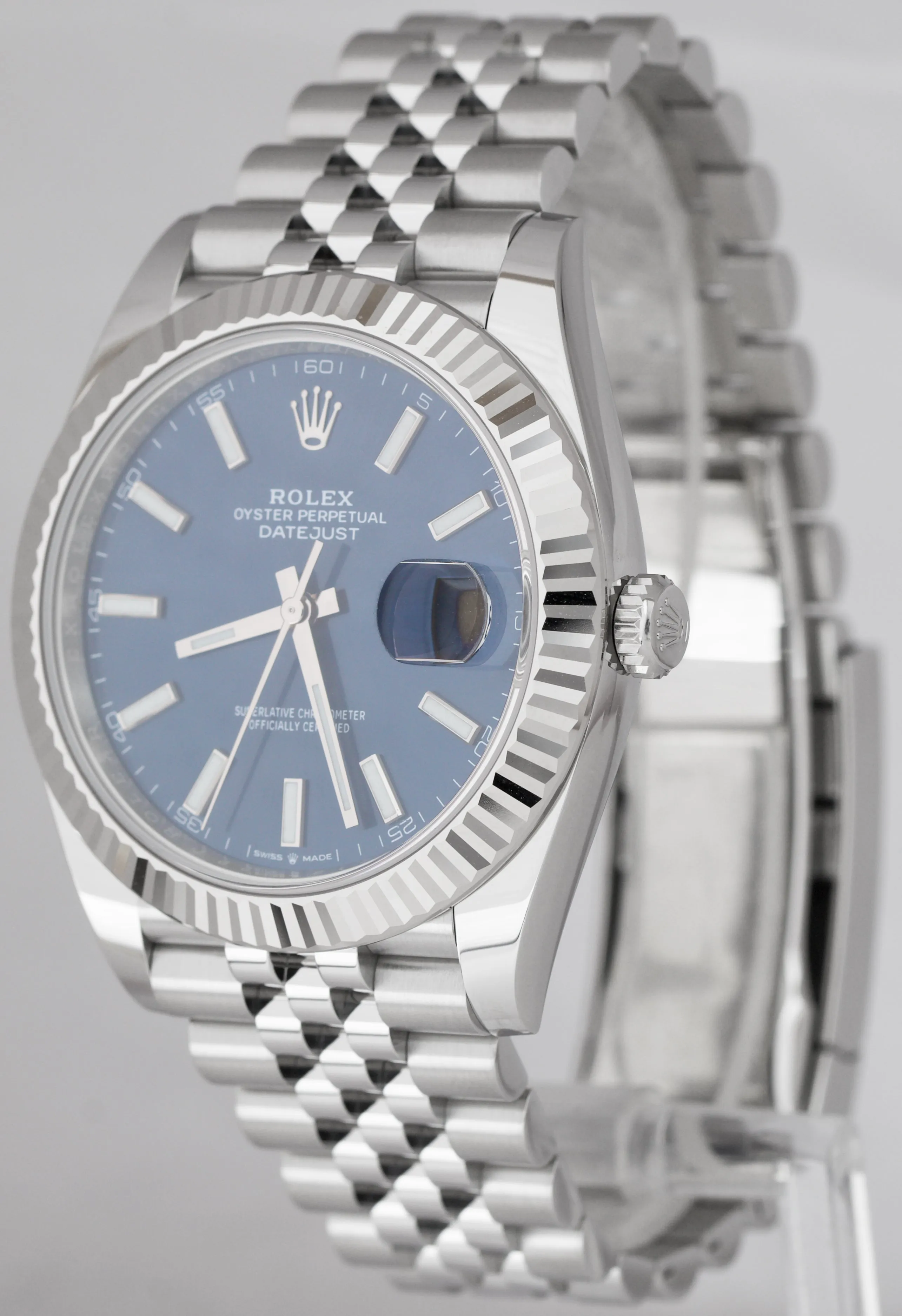 NEW MAR 2023 Rolex DateJust 41 Blue Stainless Steel JUBILEE Watch 126334 B P