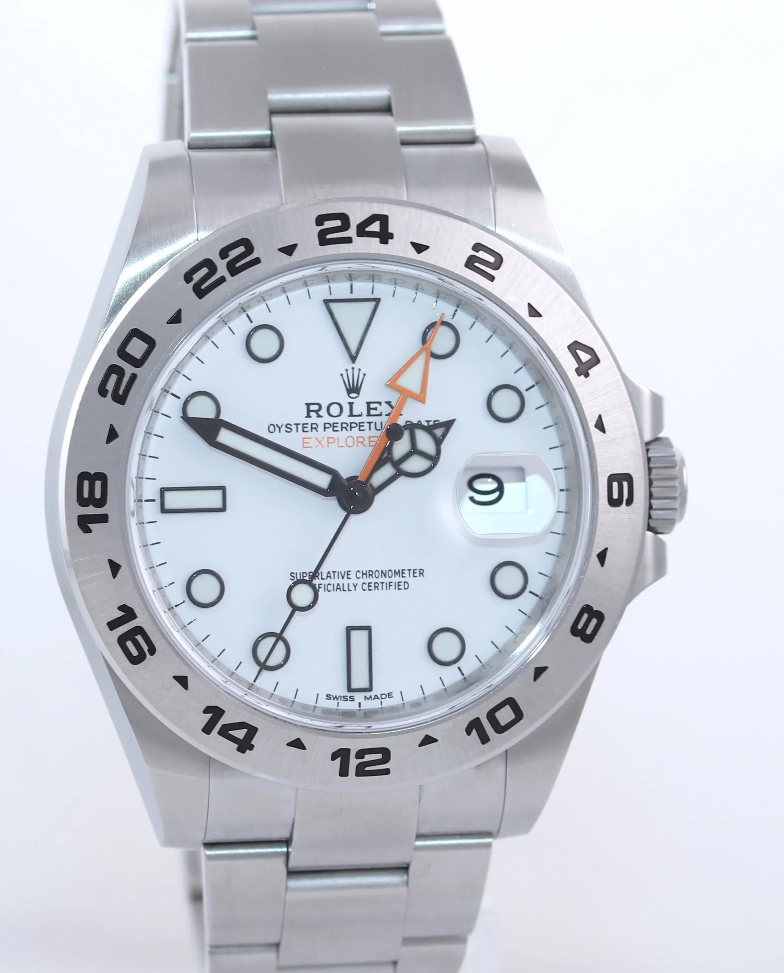 NEW PAPERS 2019 Rolex Explorer II 42mm 216570 White Polar Steel GMT Date Watch