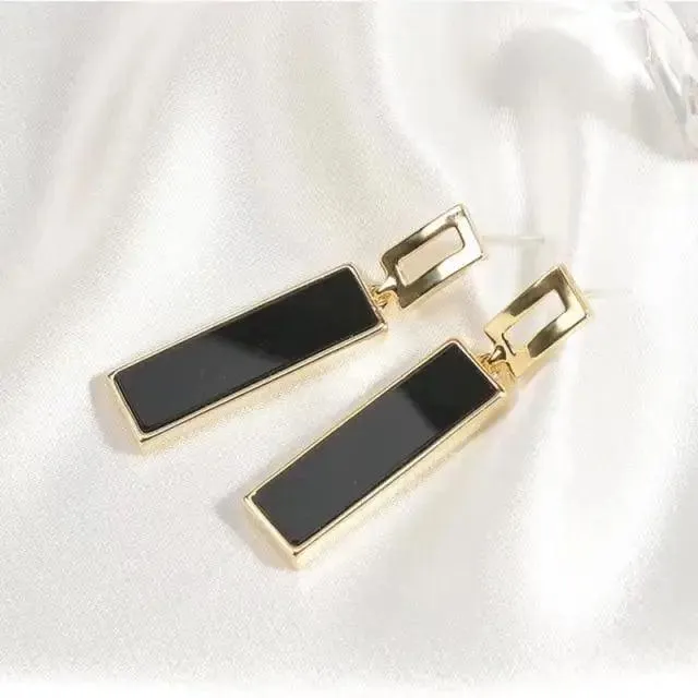 New Sparkling Round Black Fashion Women's Earrings Elegant Simple Design Jewelry For Girls And Ladies