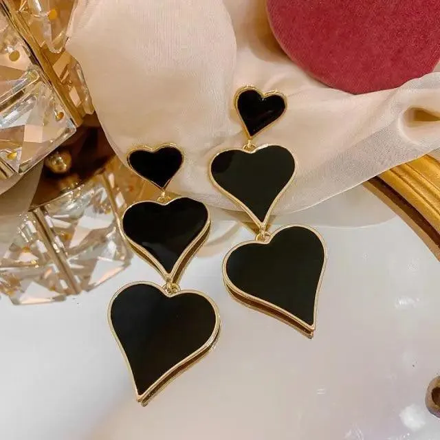 New Sparkling Round Black Fashion Women's Earrings Elegant Simple Design Jewelry For Girls And Ladies