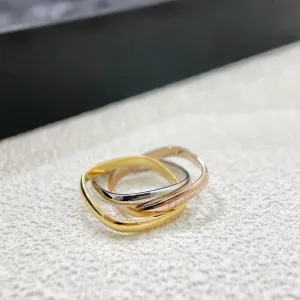 New three rings three colors small square ring