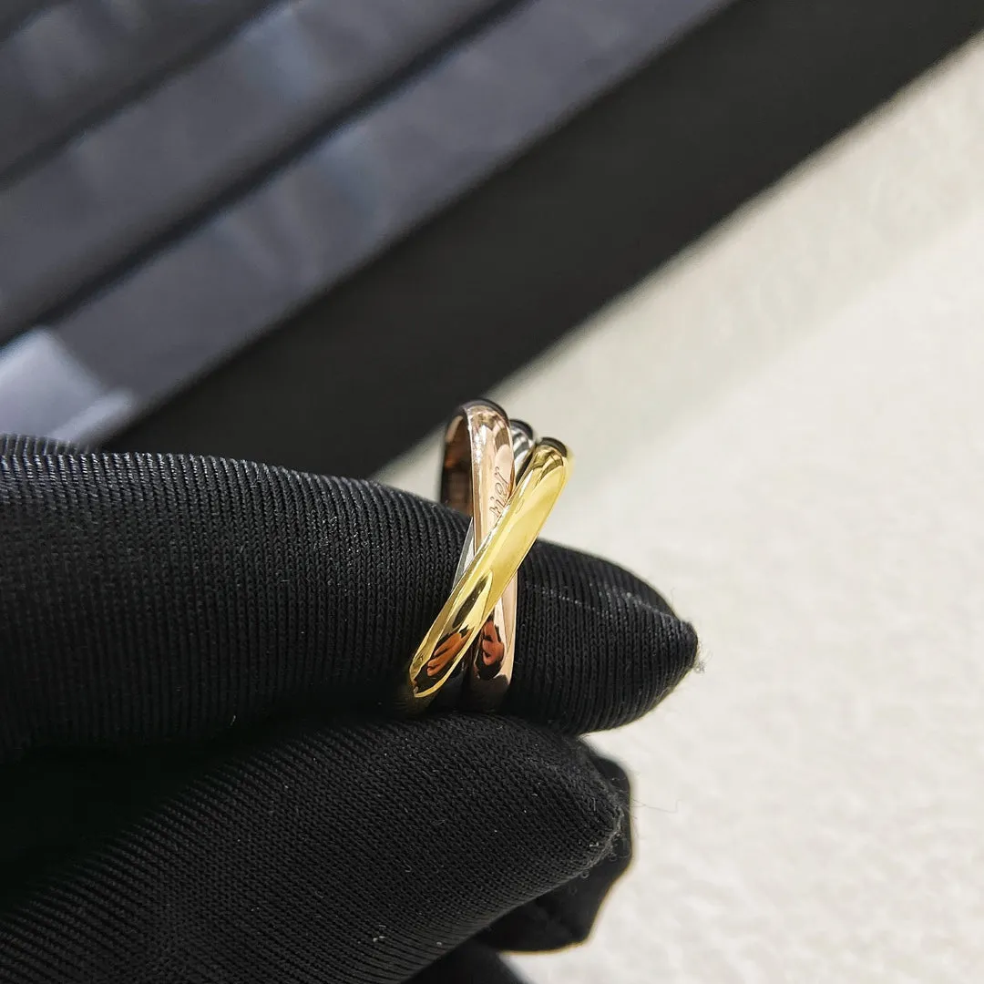 New three rings three colors small square ring