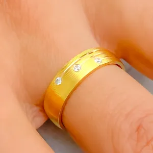 Noble Timeless 21k Gold CZ Band