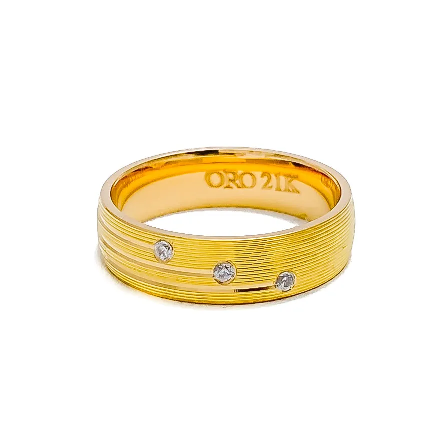 Noble Timeless 21k Gold CZ Band