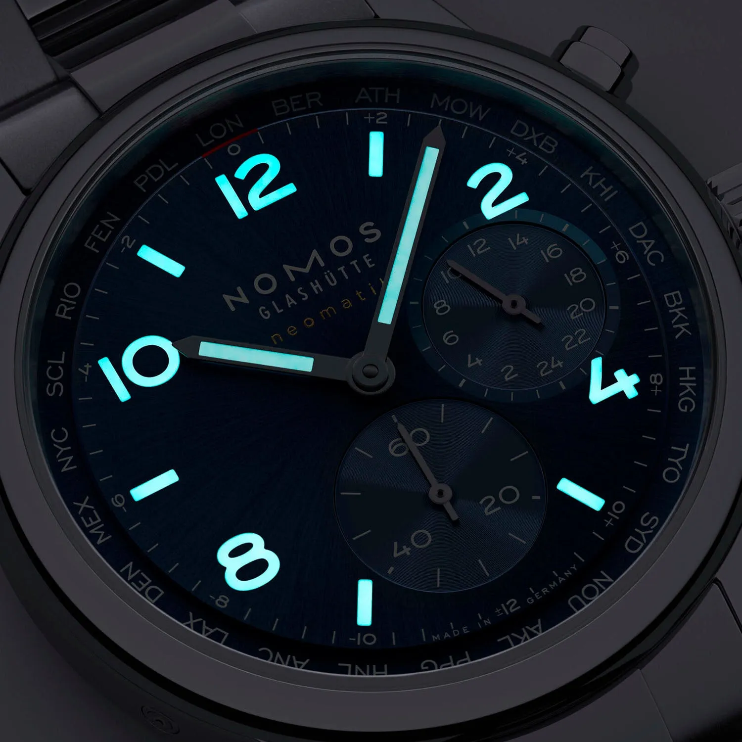 Nomos Glashütte Club Sport Neomatik Worldtimer Blue Automatic – 790