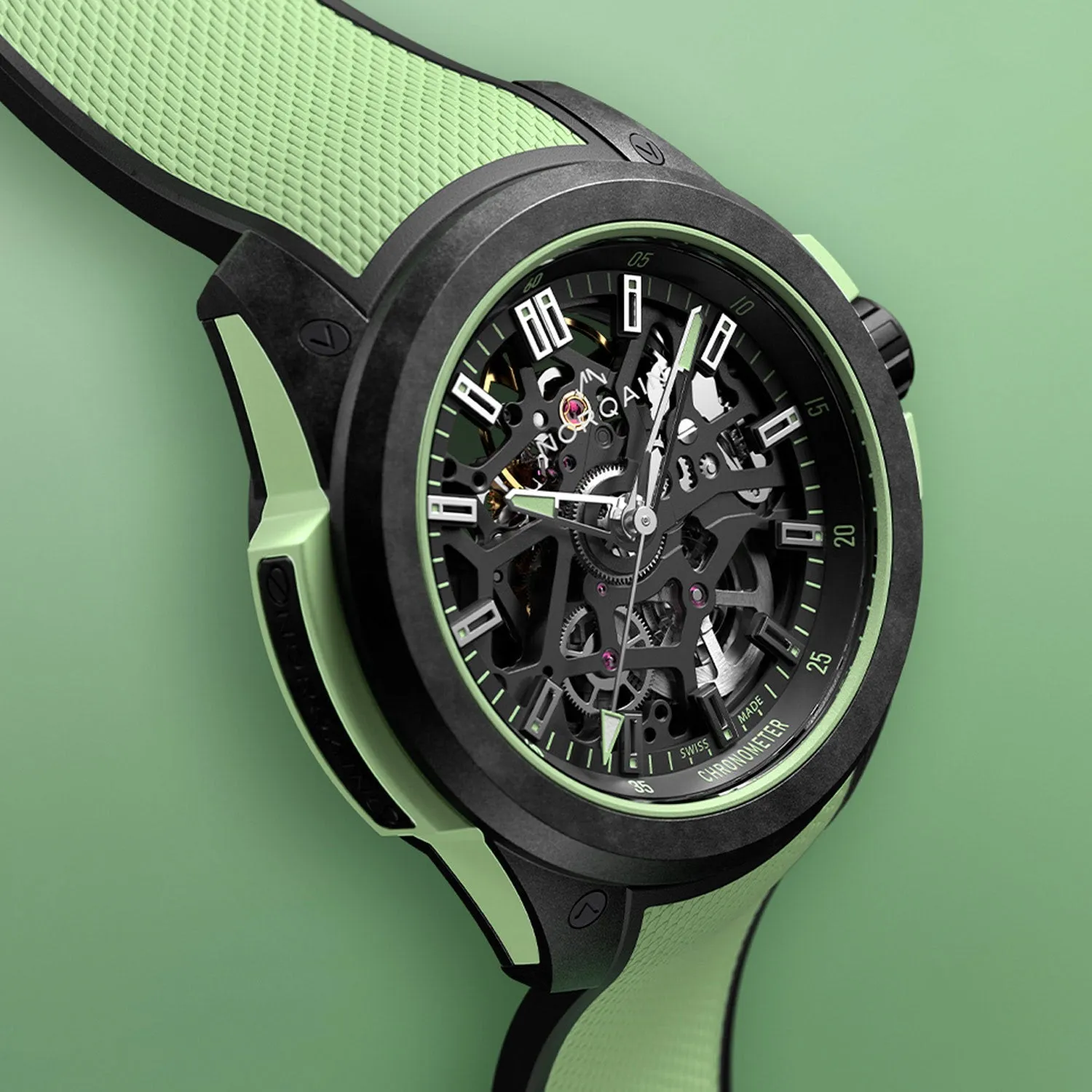 NORQAIN Independence Wild One Skeleton Mint Limited Edition Automatic – NNQ3001QBMT1LAS-B001-3W2MTBR.18BQ