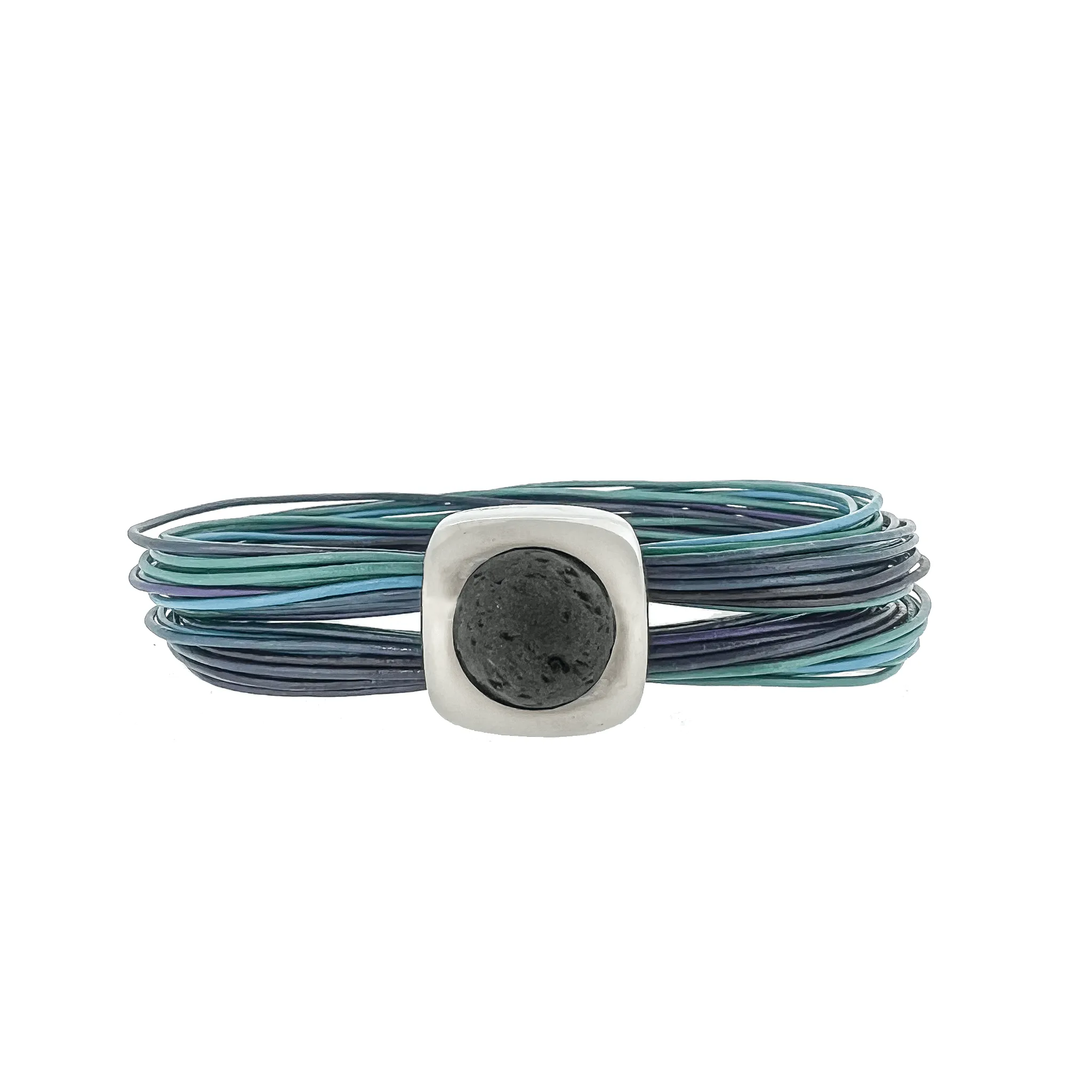 Norðurljósaarmband með Títaníum og Hraunlási
