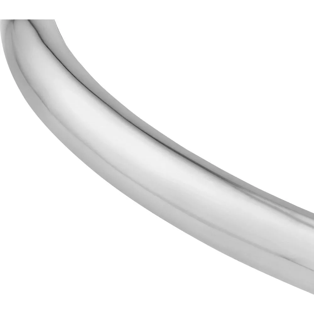 Olas d'Oro - 14K White Gold Classic Dome Bangle with Hinged Closure - 11.66 Grams Weight