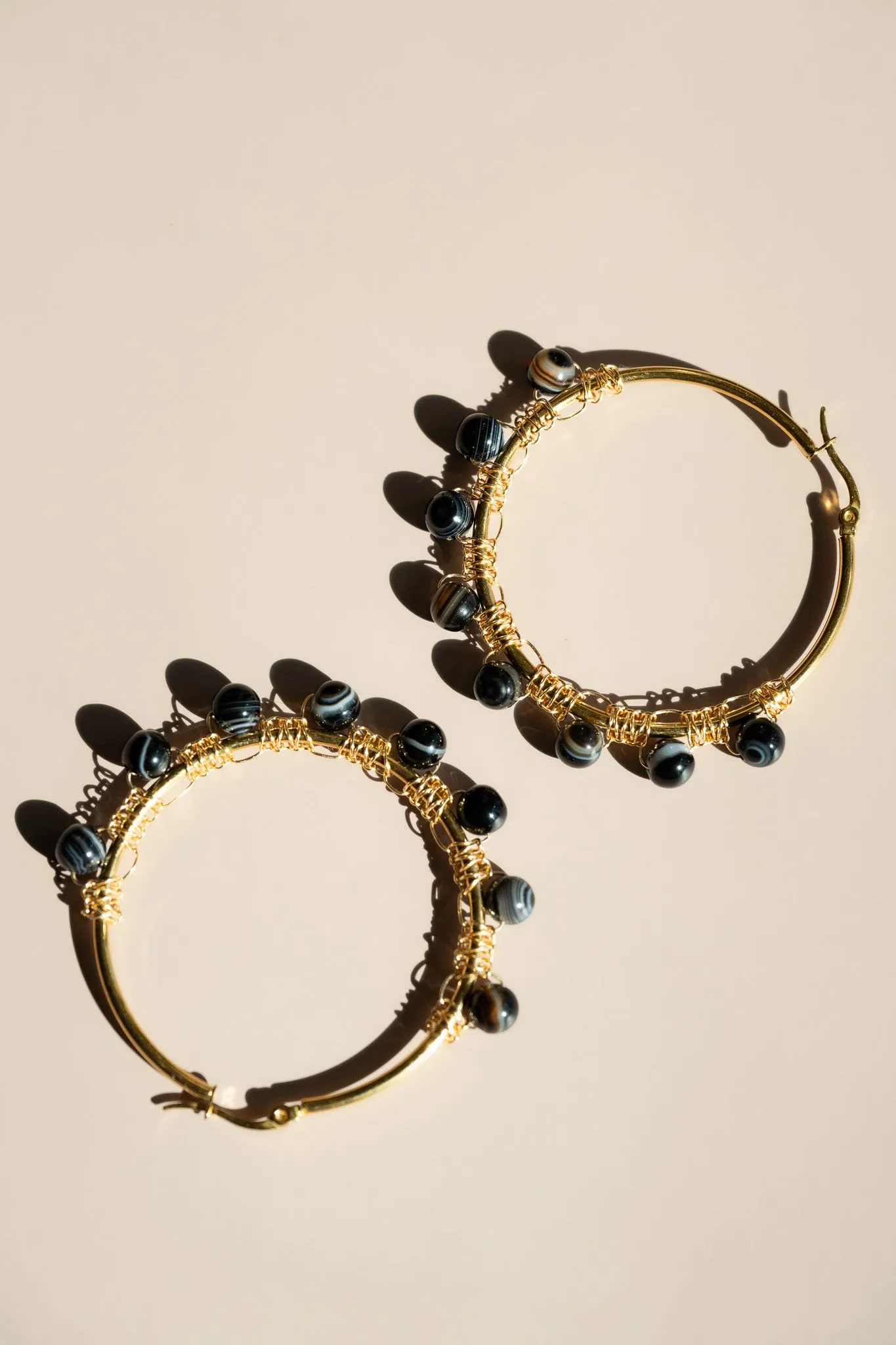 Onyx Hoop Earrings
