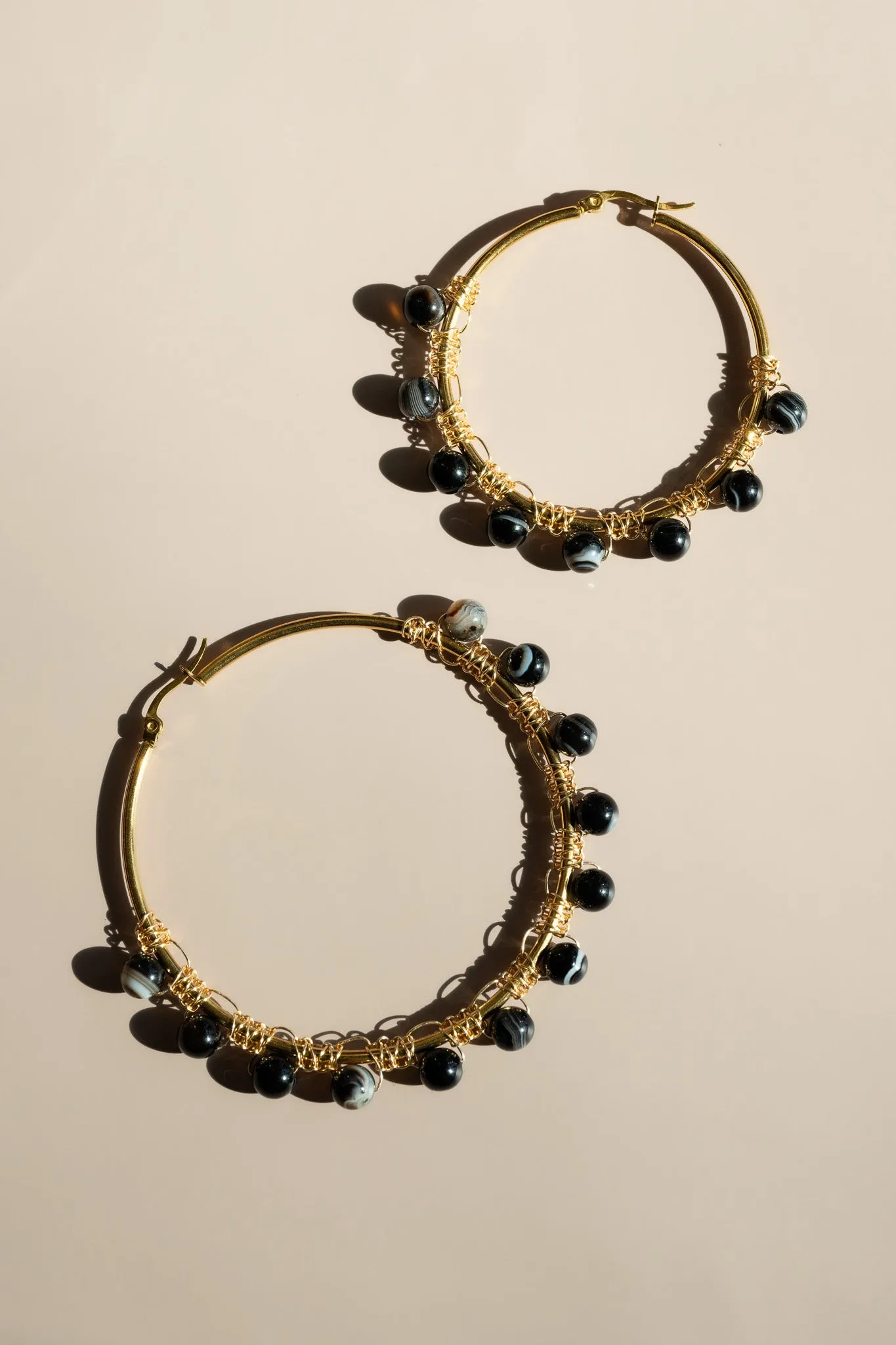 Onyx Hoop Earrings