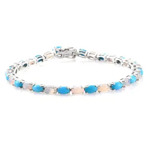 Opal Turquoise 925 Sterling Silver Tennis Bracelet Jewelry