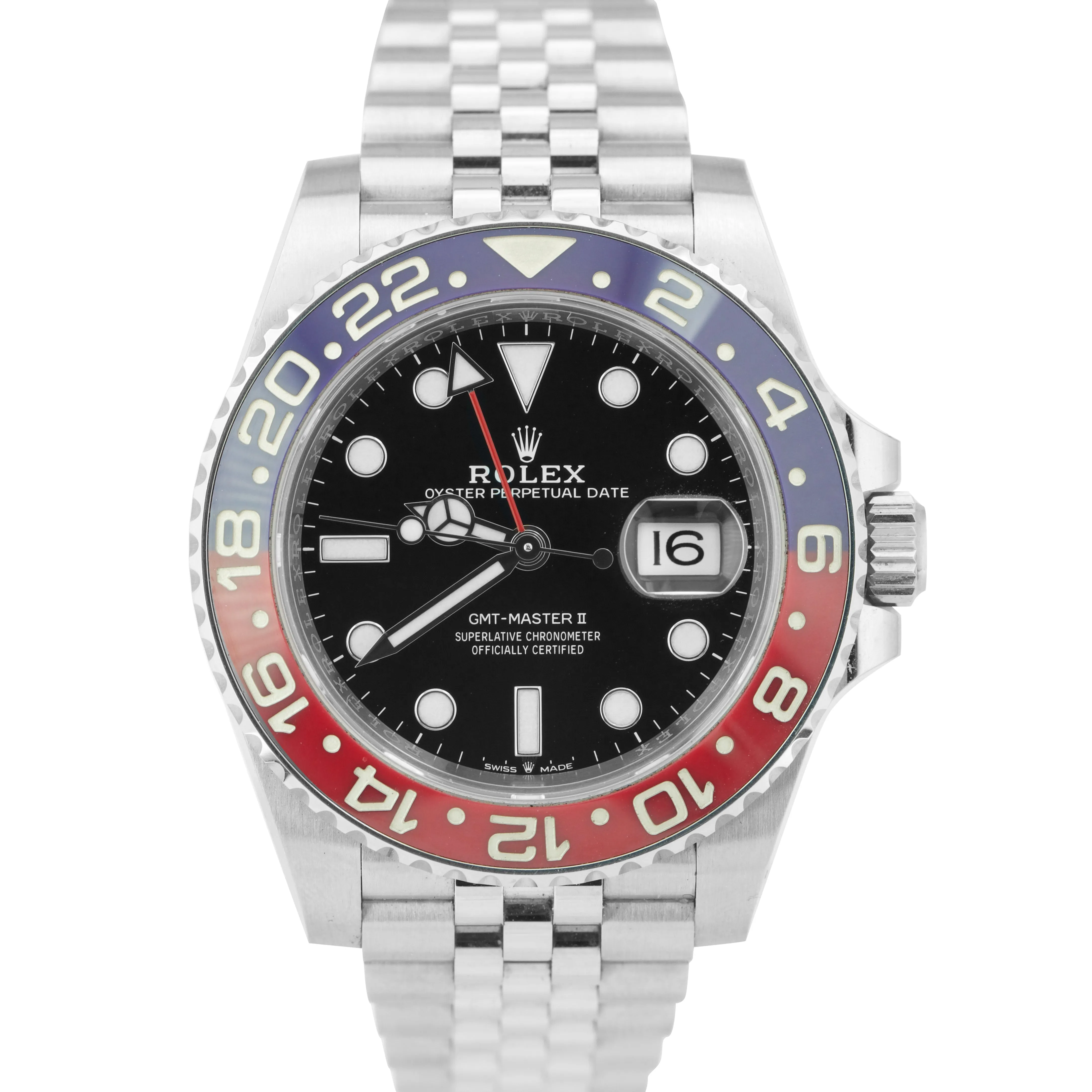 OPEN CARD Rolex GMT-Master II PEPSI Red / Blue Ceramic 40mm 126710 BLRO Watch