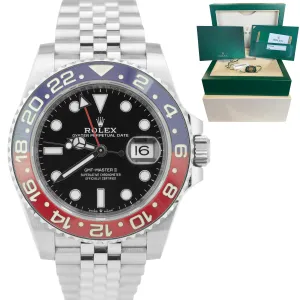 OPEN CARD Rolex GMT-Master II PEPSI Red / Blue Ceramic 40mm 126710 BLRO Watch