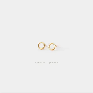 Open Circle Stud Earring, Unisex, Gold, Silver SHEMISLI - SS131