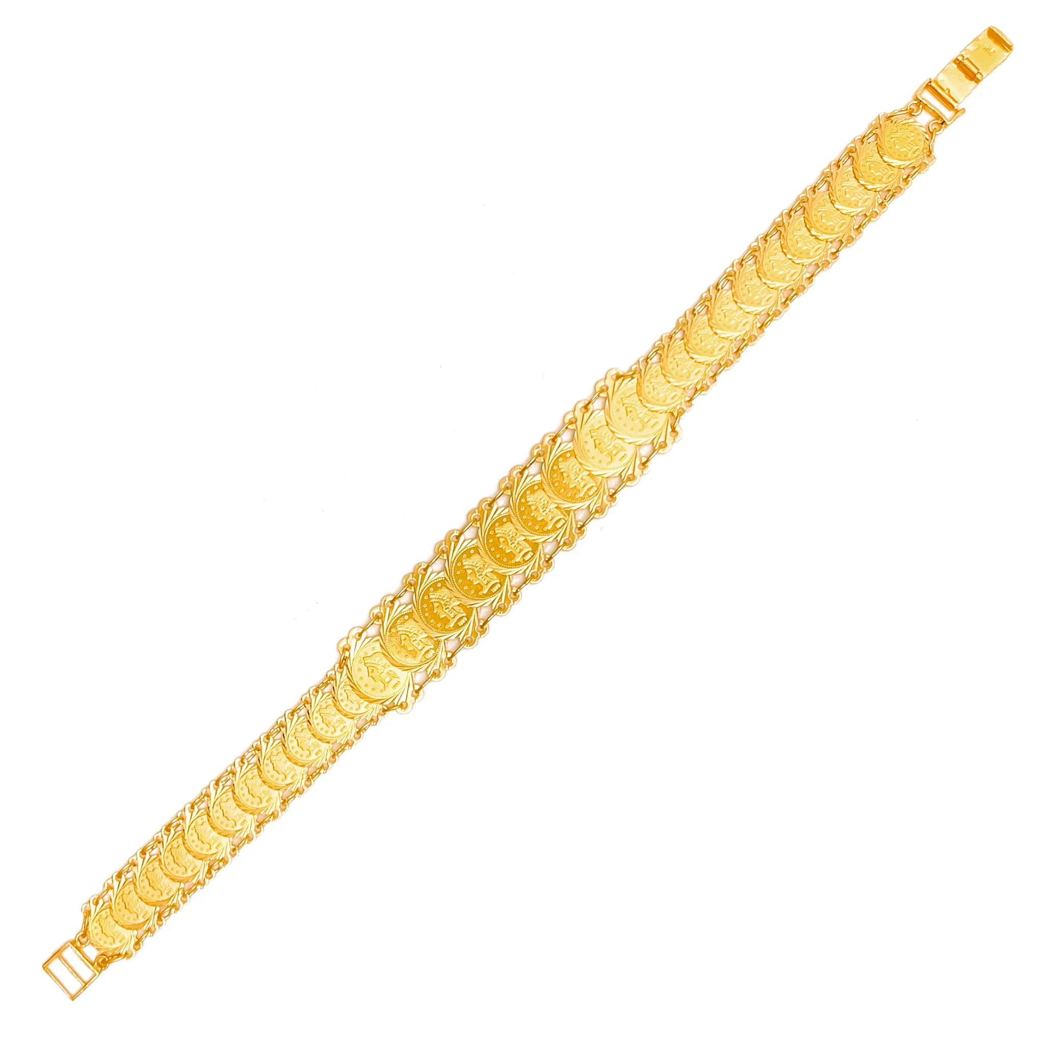 Opulent Beautiful 21k Gold Coin Bracelet