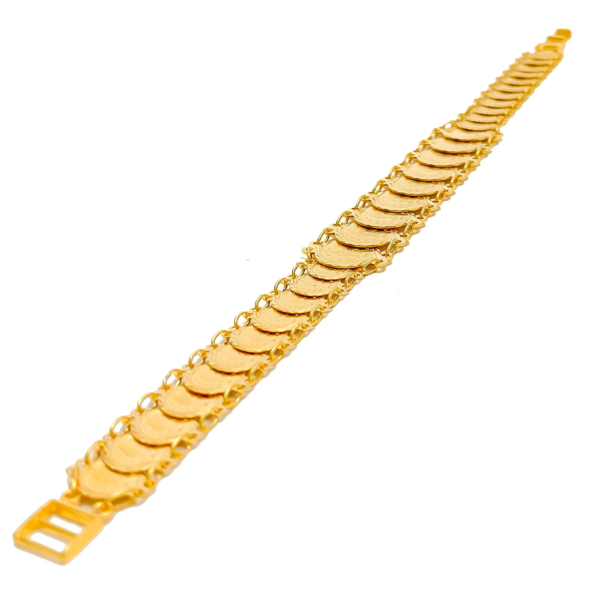 Opulent Beautiful 21k Gold Coin Bracelet