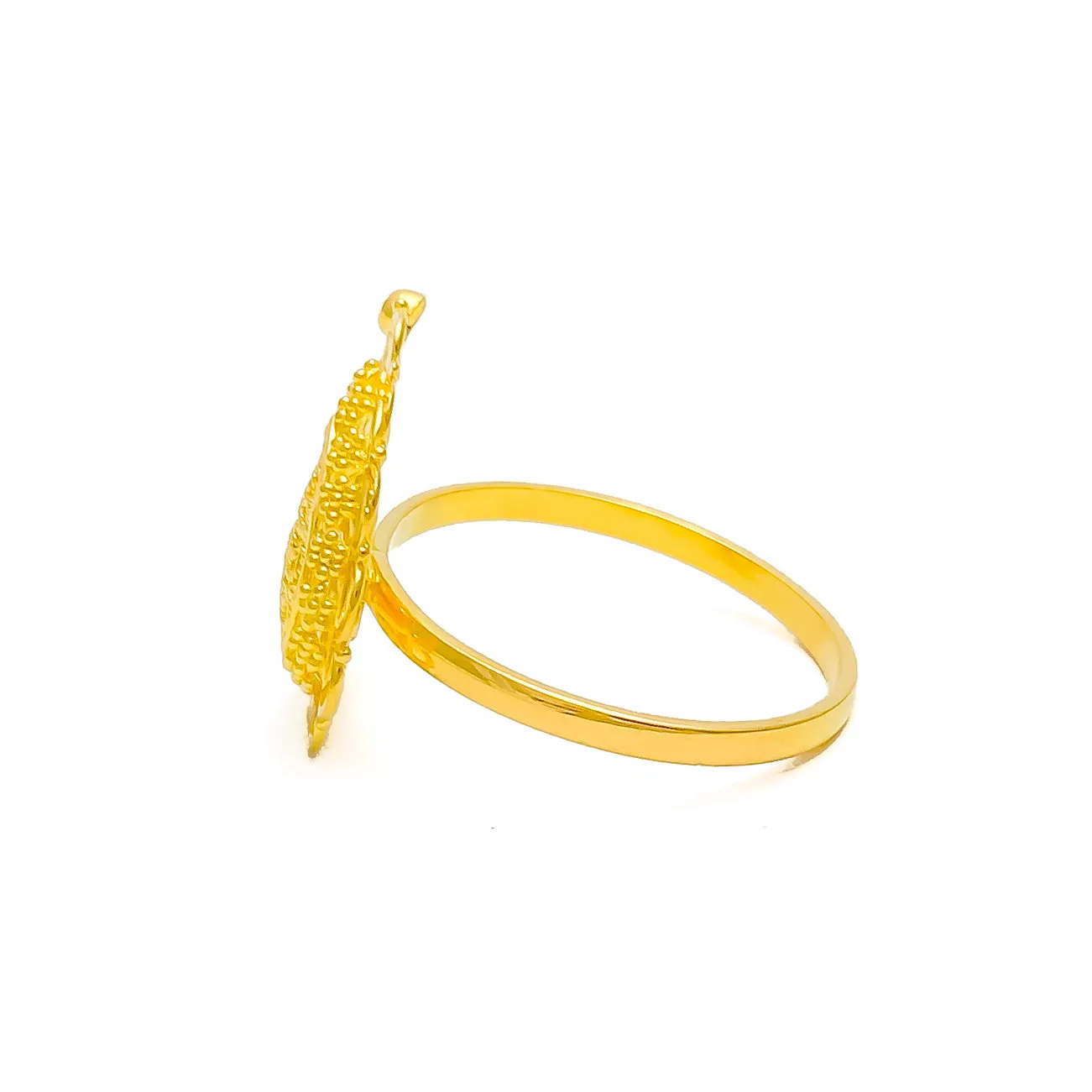 Ornamental Paisley Adorned 22K Gold Ring