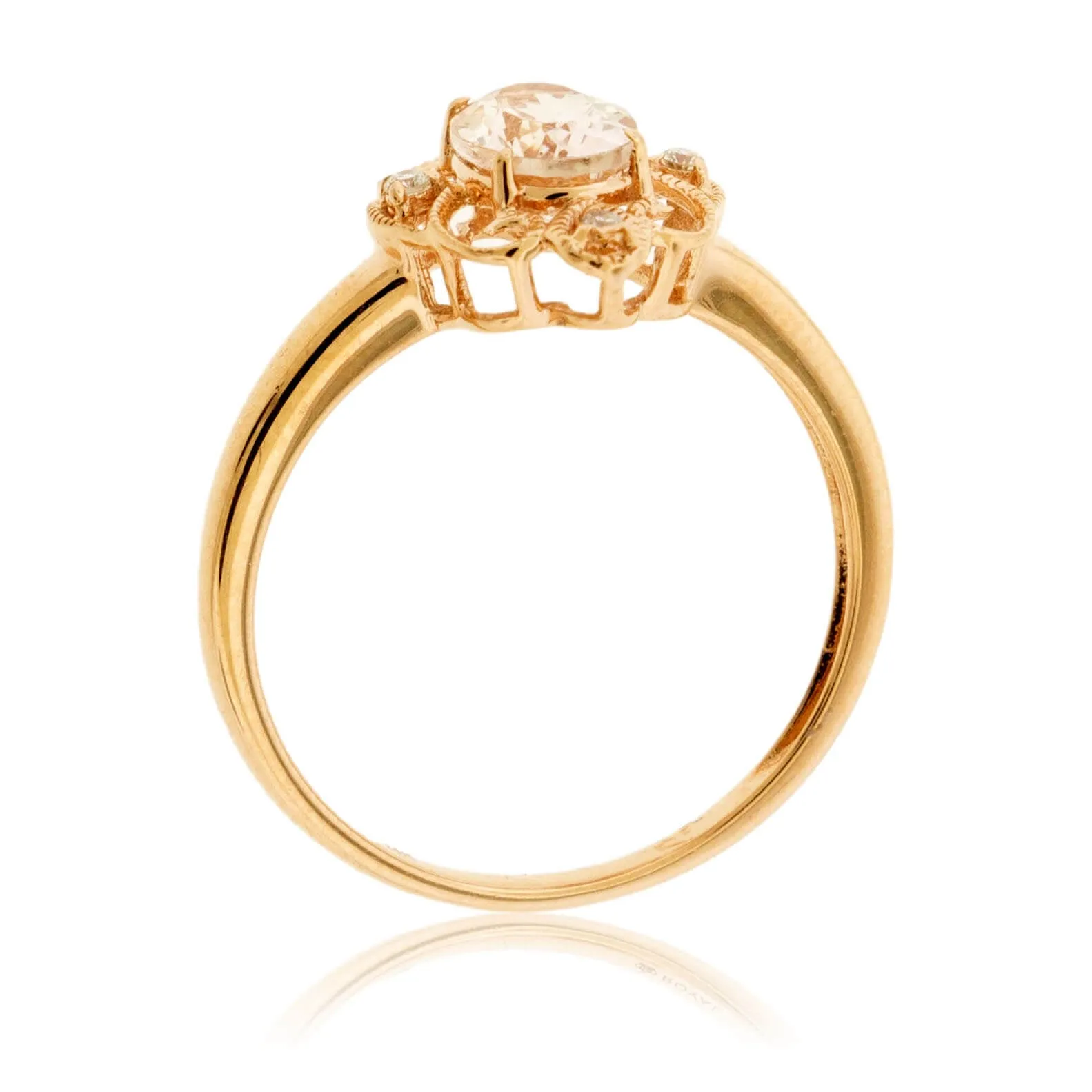 Oval Morganite & Filigree Diamond Ring