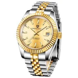 Pagani Design Two-tone Stainless Steel Gold Dial Automatic Watch for Gents - PD1645