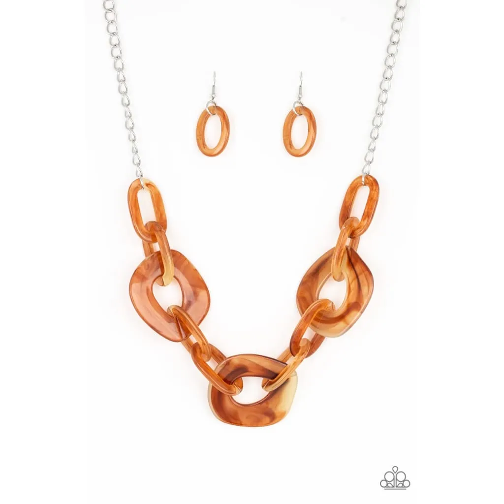 Paparazzi Courageously Chromatic Brown Necklace