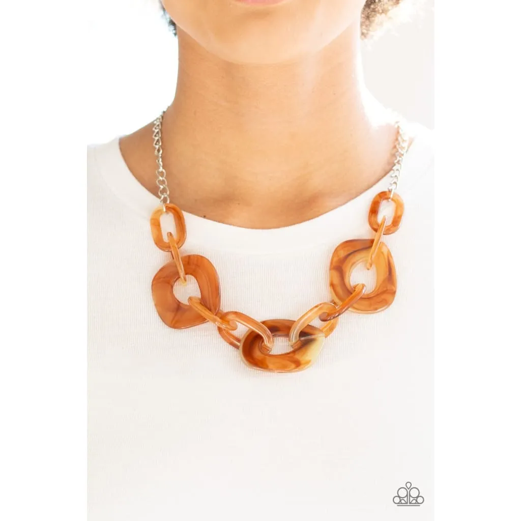 Paparazzi Courageously Chromatic Brown Necklace