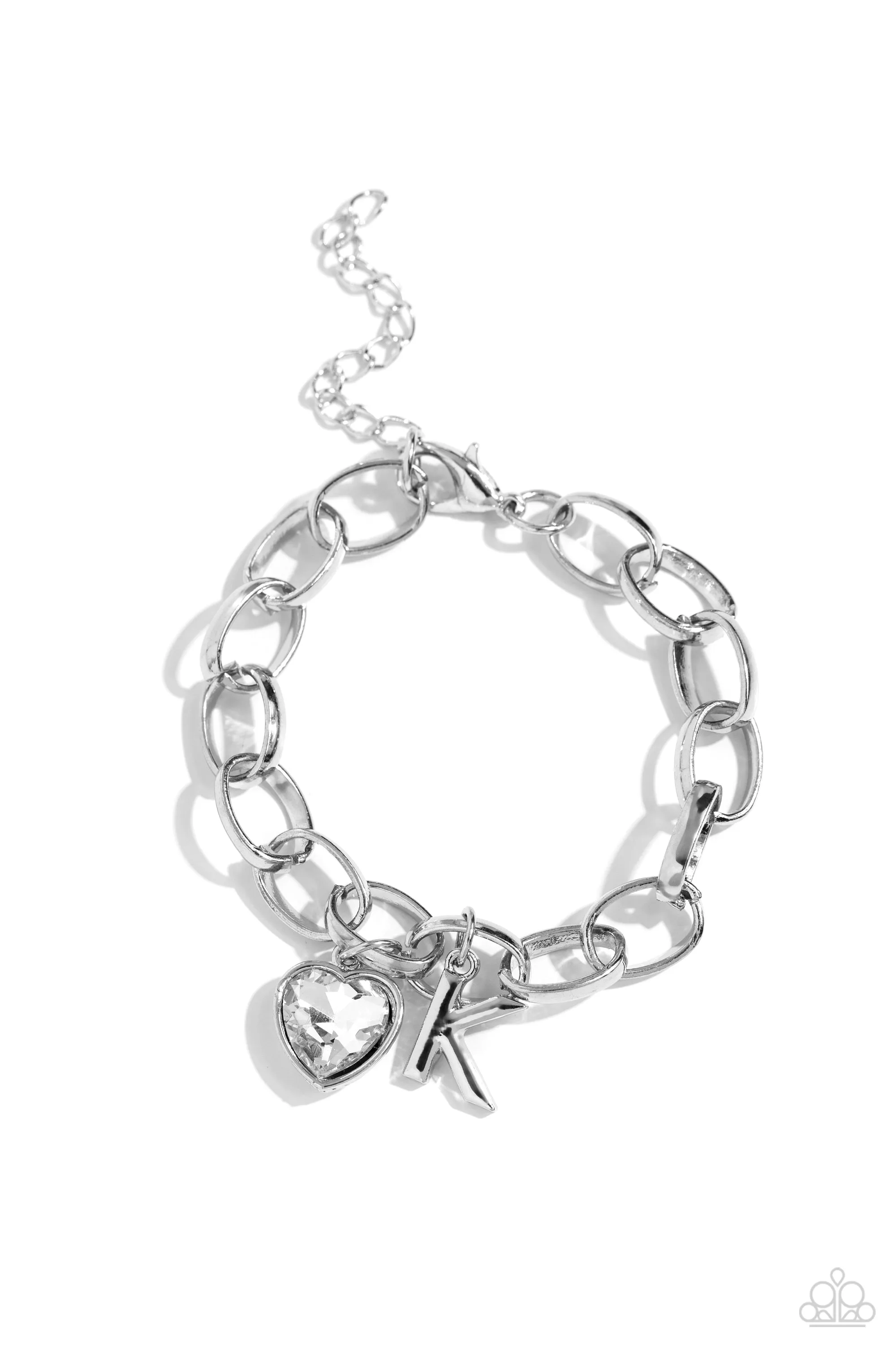 PAPARAZZI Guess Now Its INITIAL - White - K - bracelets