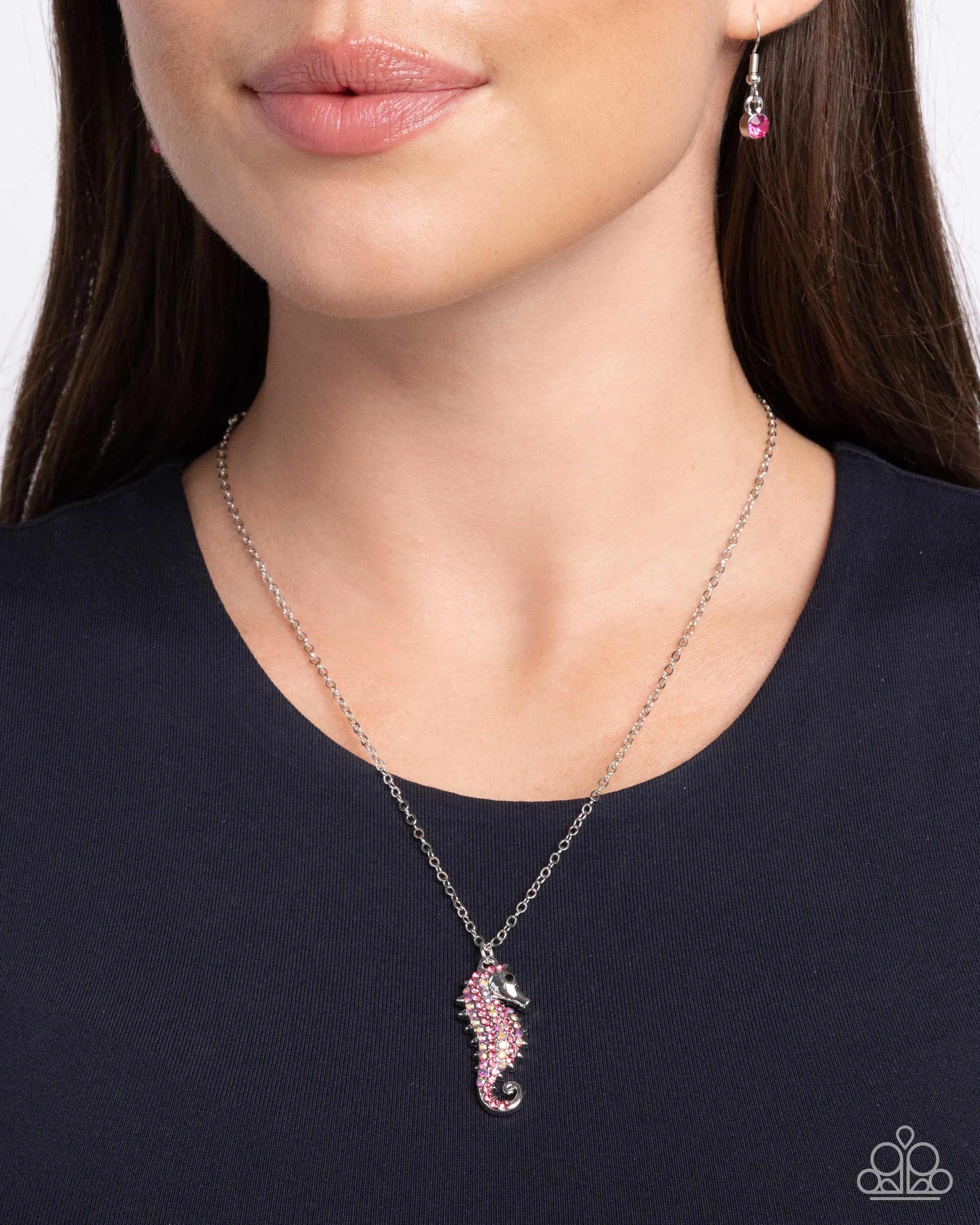 Paparazzi Seahorse Sailor Necklace Pink