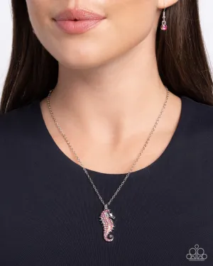 Paparazzi Seahorse Sailor Necklace Pink