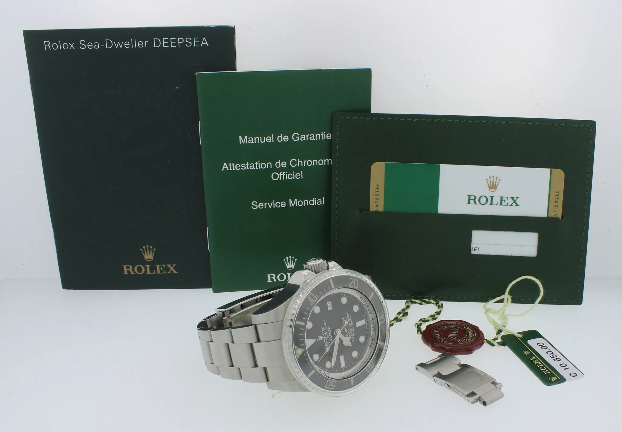 PAPERS 2015 Rolex Sea-Dweller Deepsea 116660 Steel 44mm Black Ceramic Dive Watch