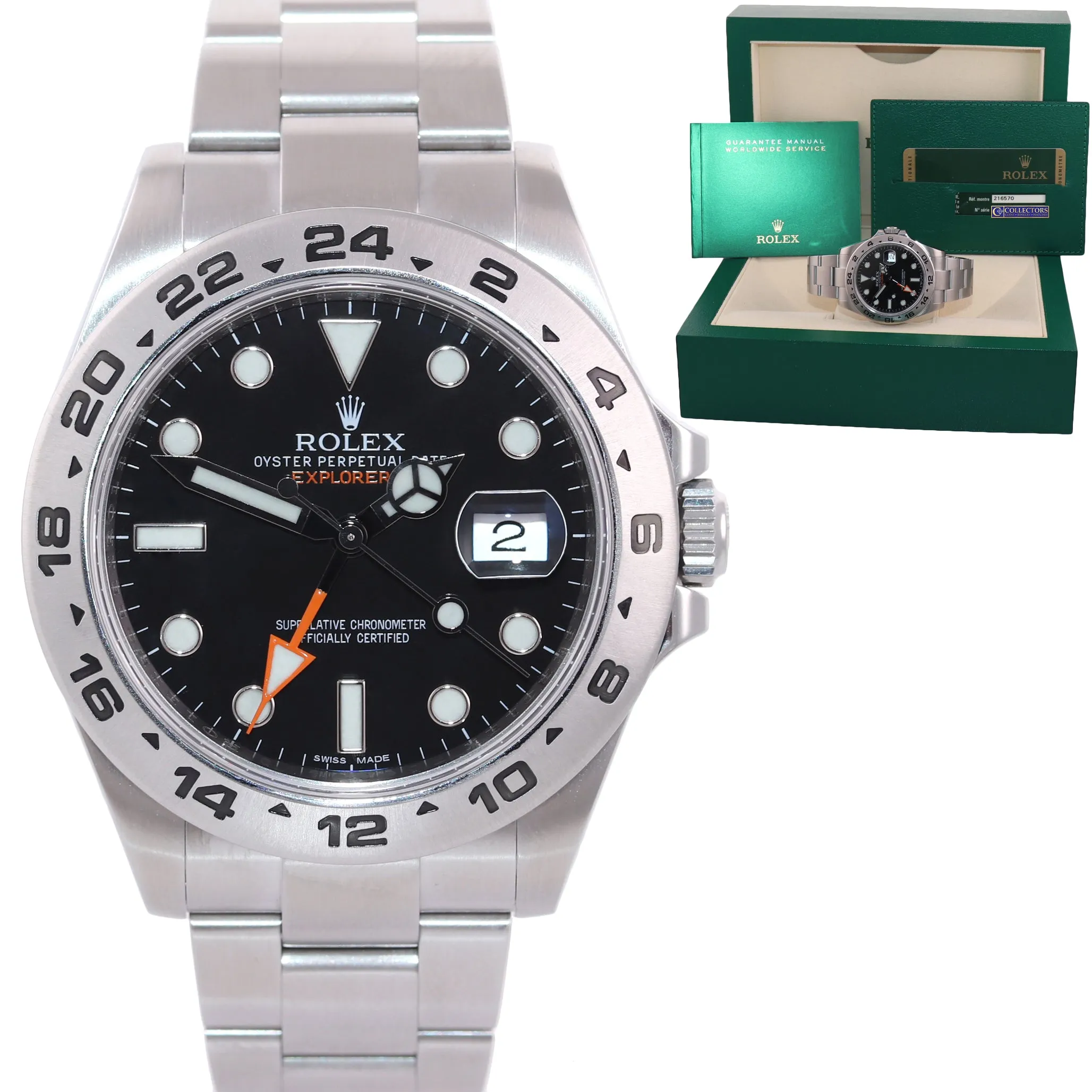 PAPERS Rolex Explorer II 42mm 216570 Black Dial Steel GMT Date Watch Box