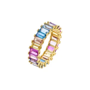 Pastel Colored Baguette Band Ring