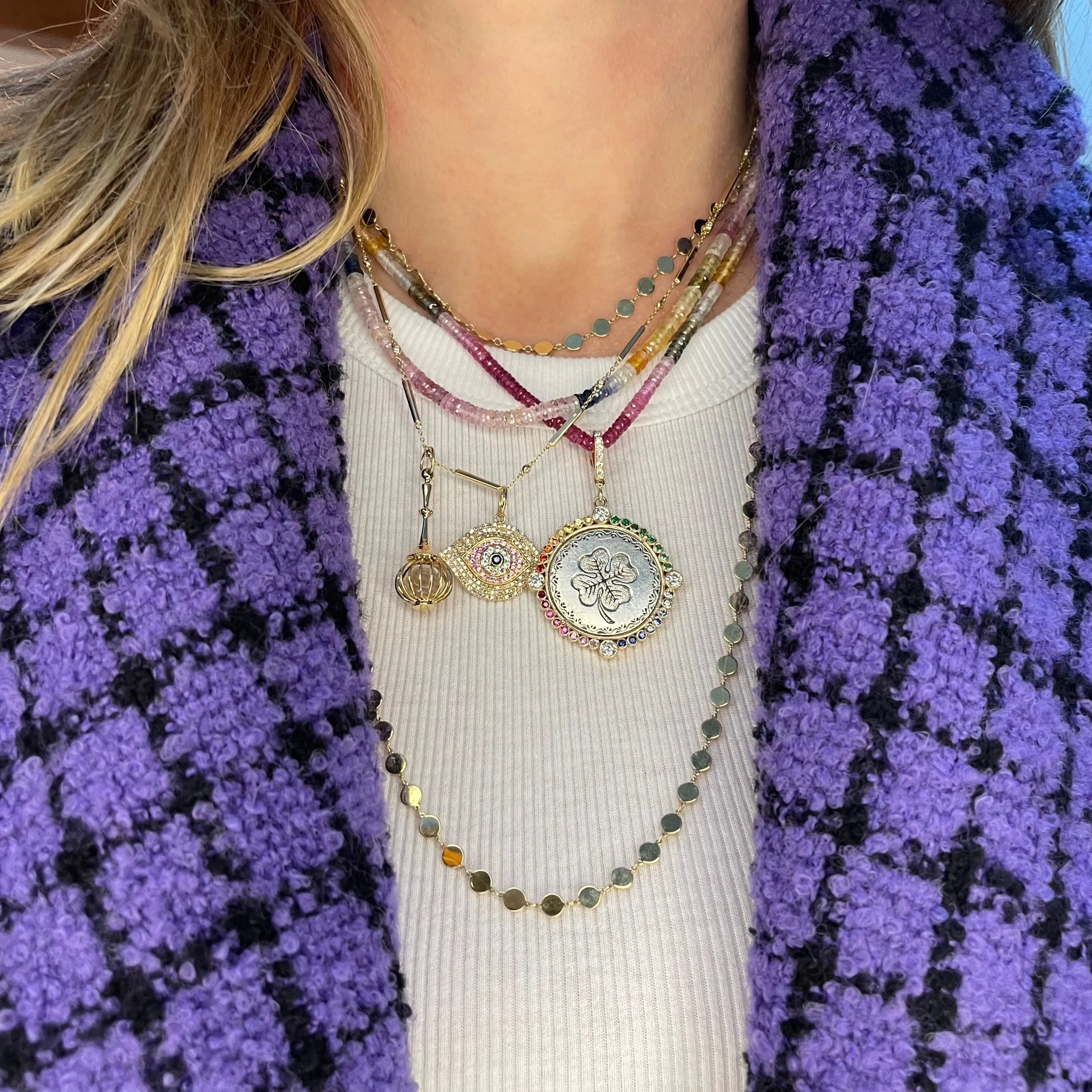 Pastel or Bold Multicolor Semi Precious Beaded Necklace