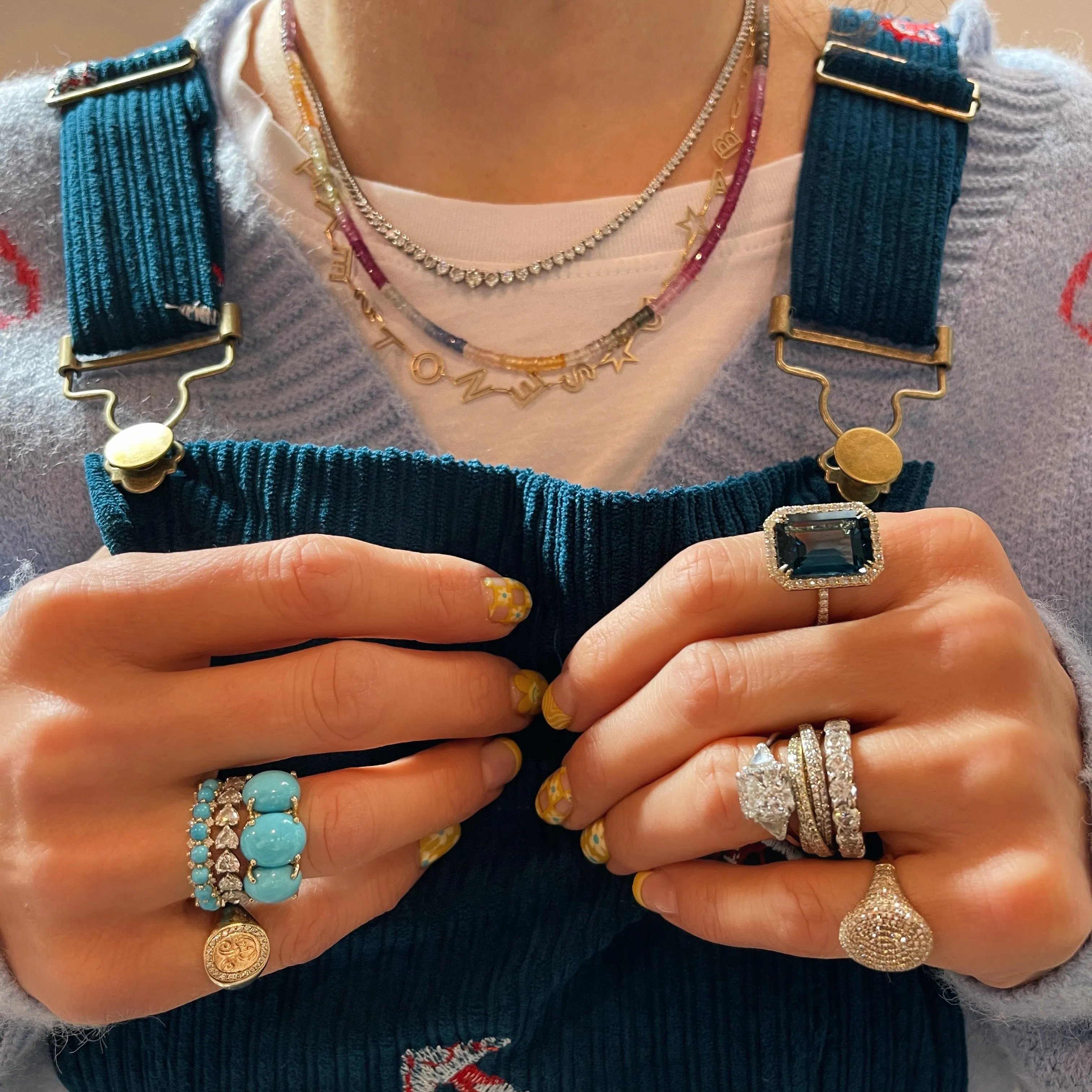 Pastel or Bold Multicolor Semi Precious Beaded Necklace