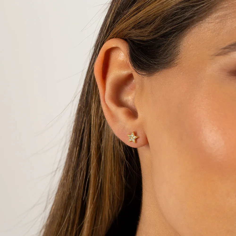 Pavé Star Stud Earring