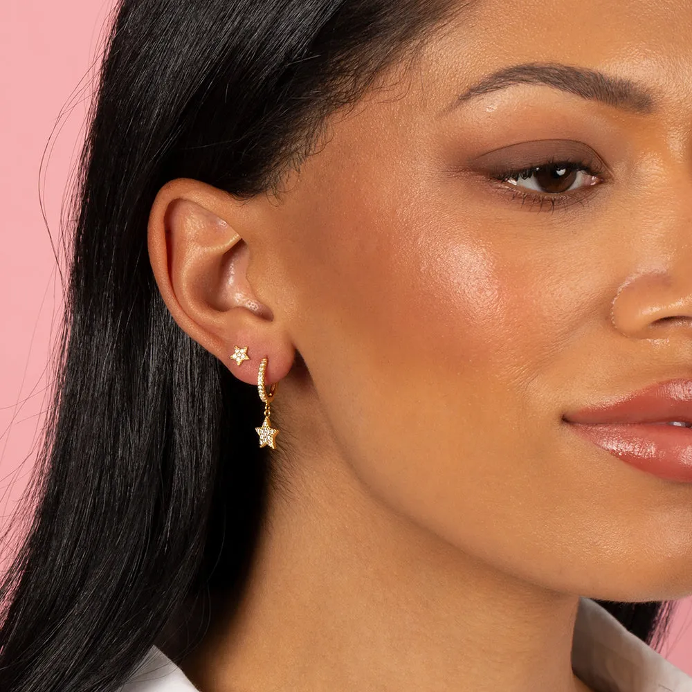 Pavé Star Stud Earring