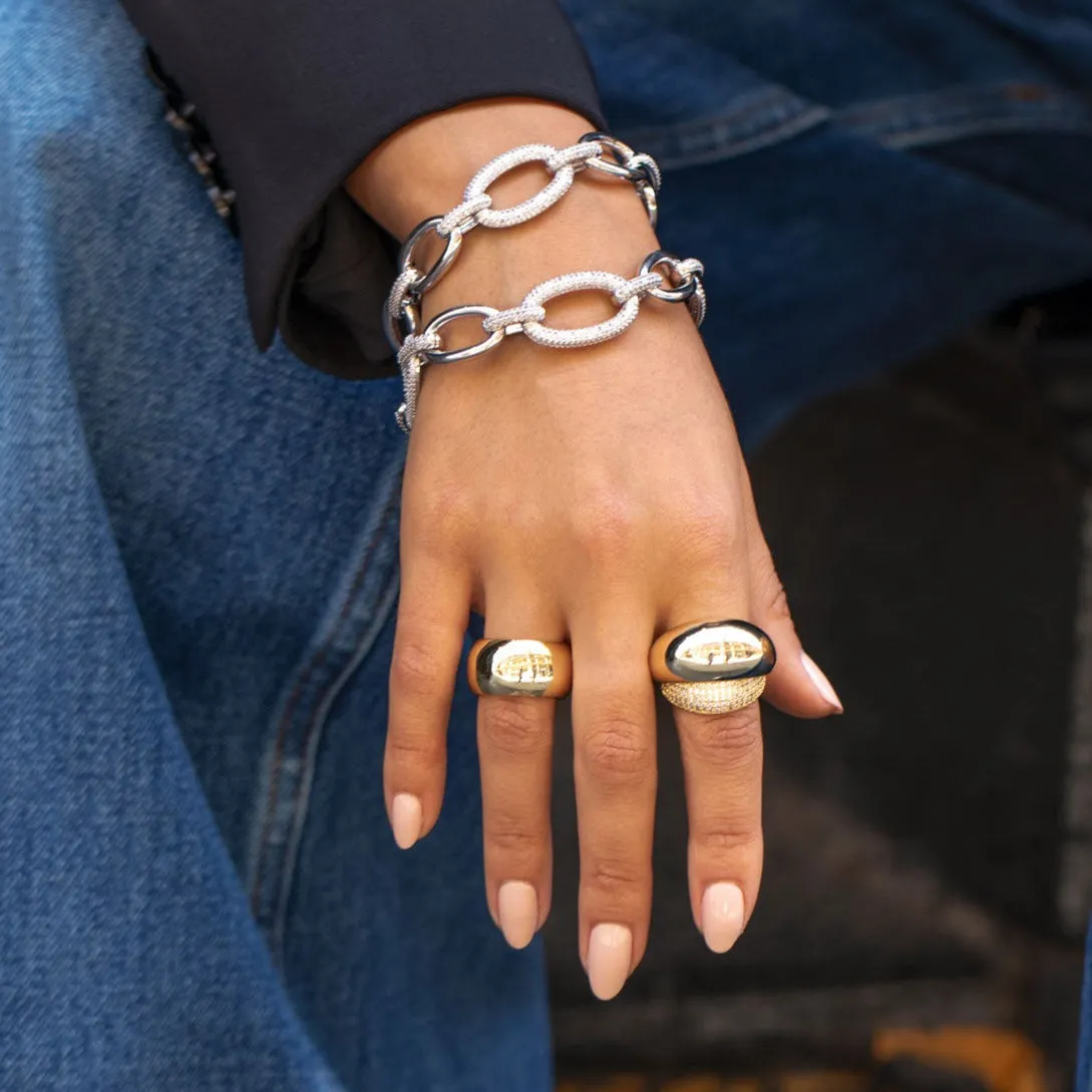 Pavé Statement Oval Shape Bracelet