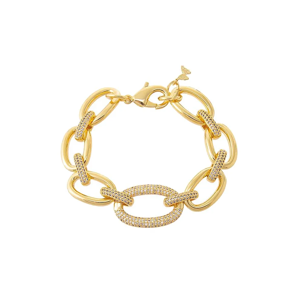 Pavé Statement Oval Shape Bracelet