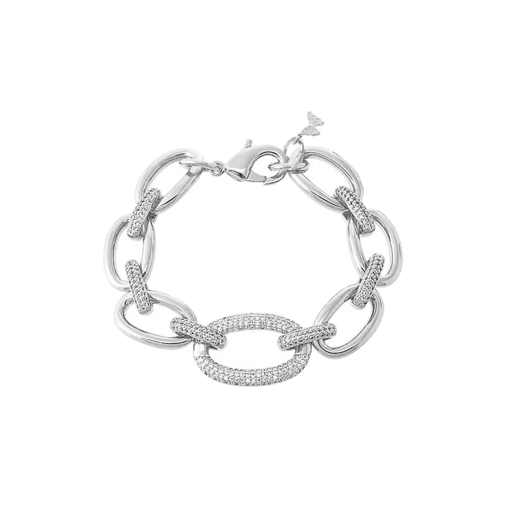 Pavé Statement Oval Shape Bracelet