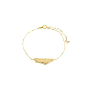 Pave Outlined Map Of Israel Bracelet