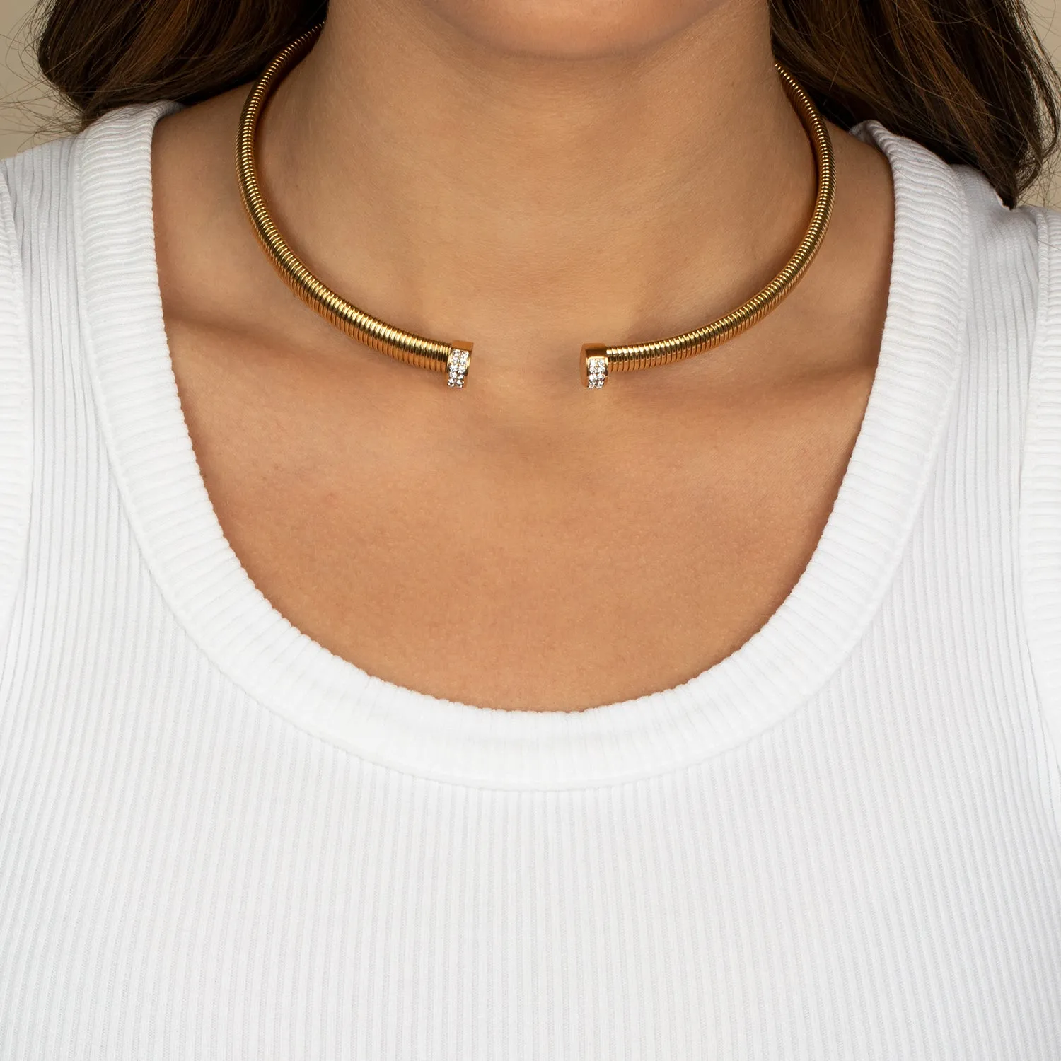Pave Snake Open Claw Choker