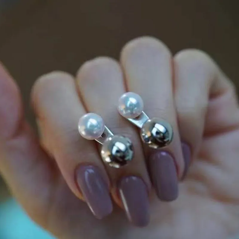 Pearl & Gold Ball Earrings