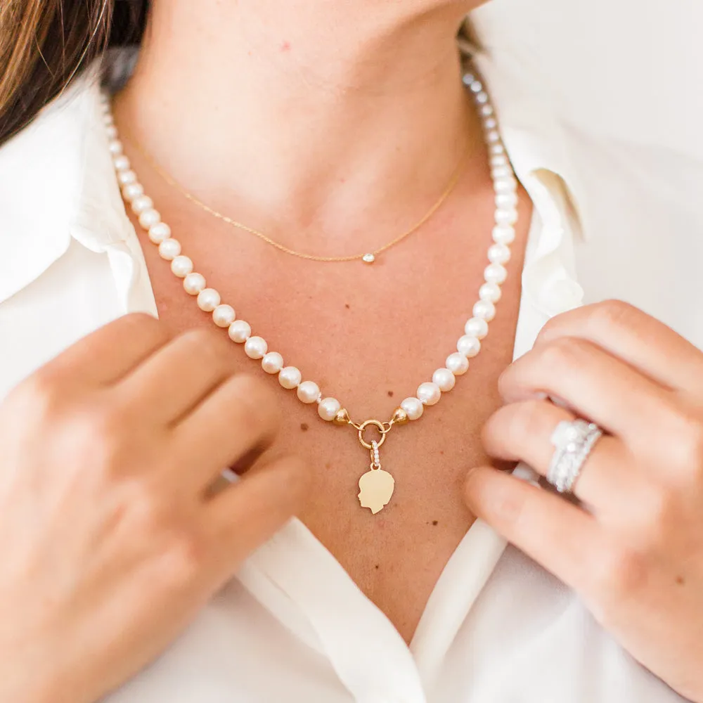 Pearl Necklace with Charm Holder