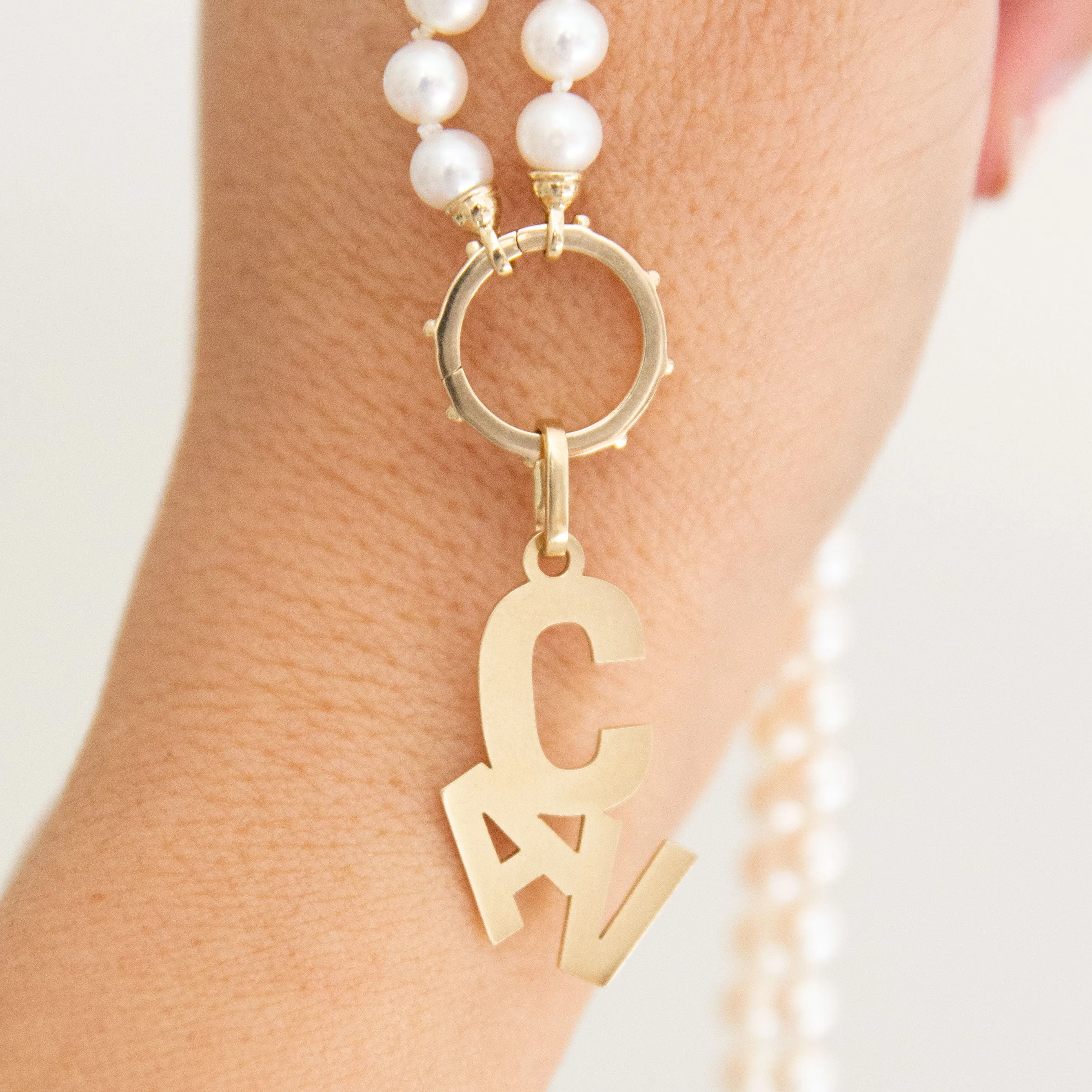 Pearl Necklace with Charm Holder