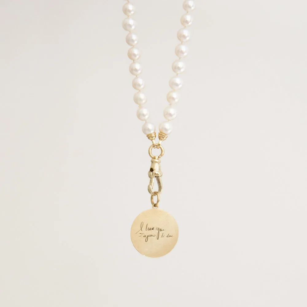 Pearl Necklace with Charm Holder