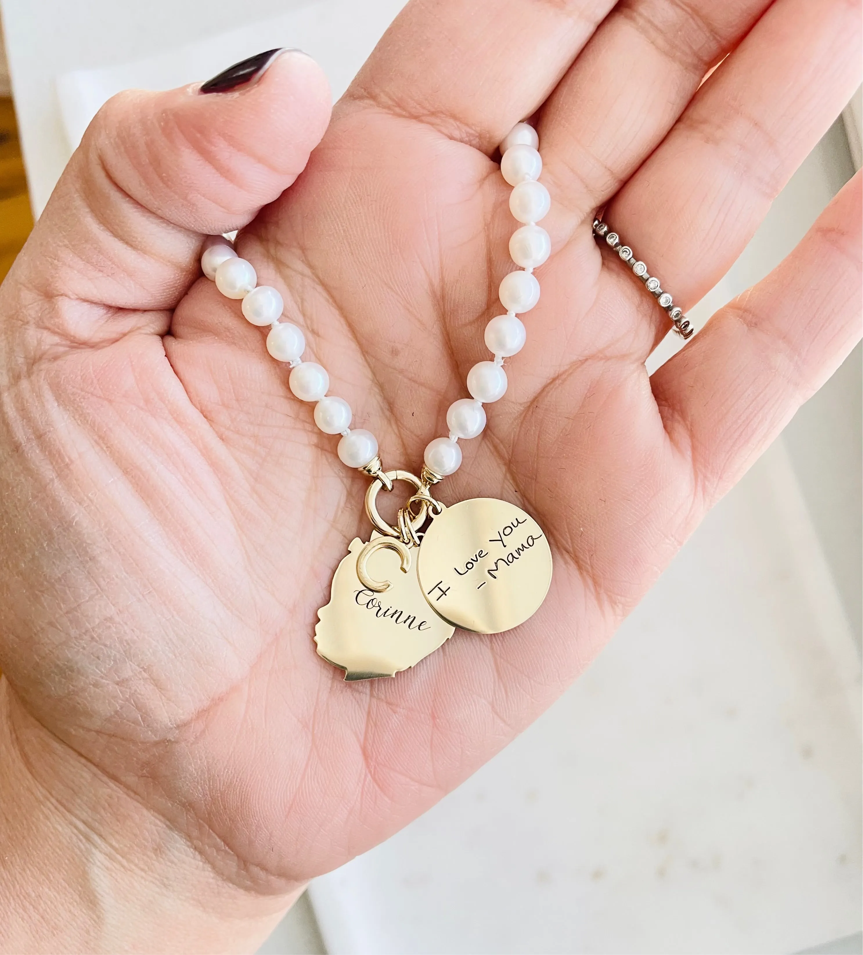 Pearl Necklace with Charm Holder