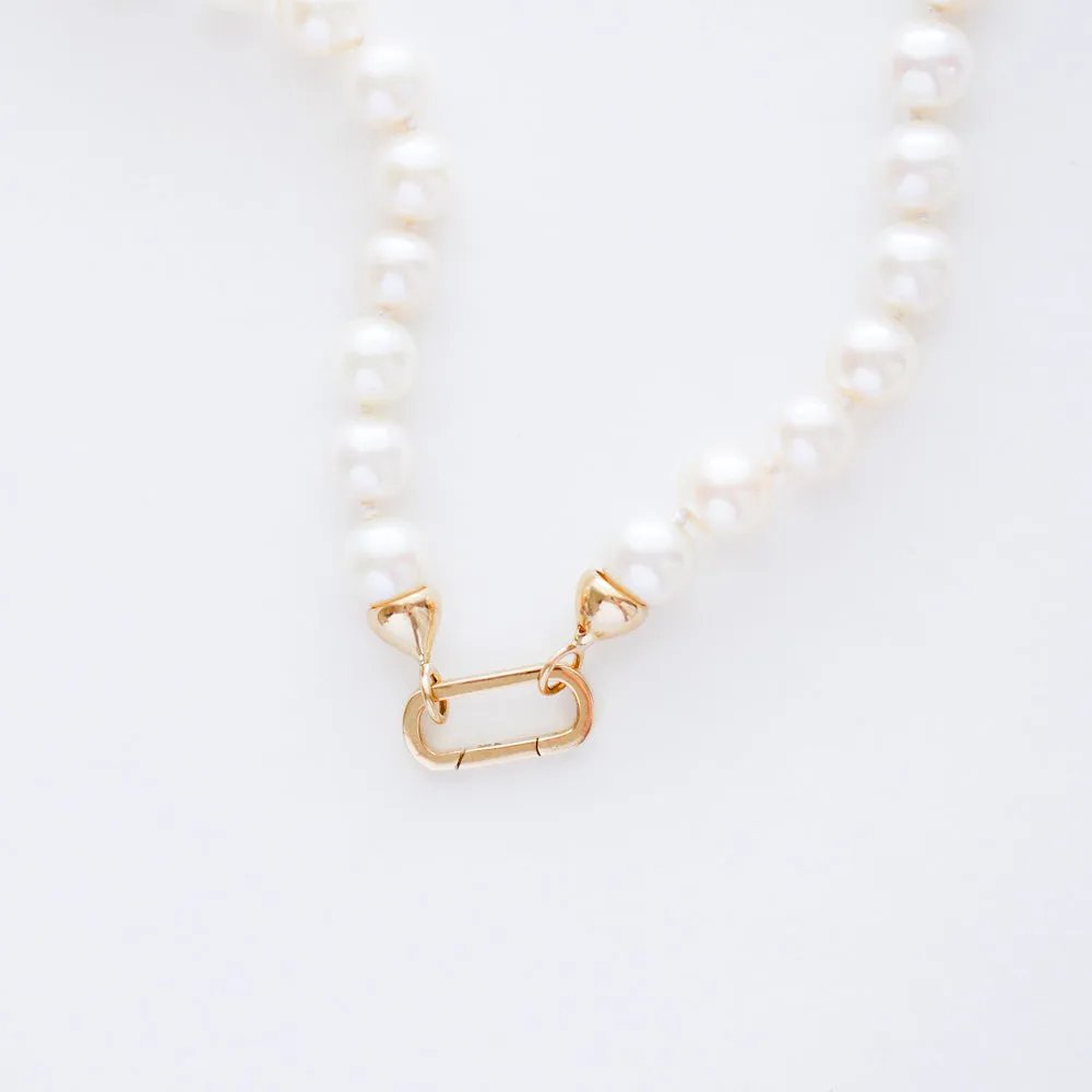 Pearl Necklace with Charm Holder