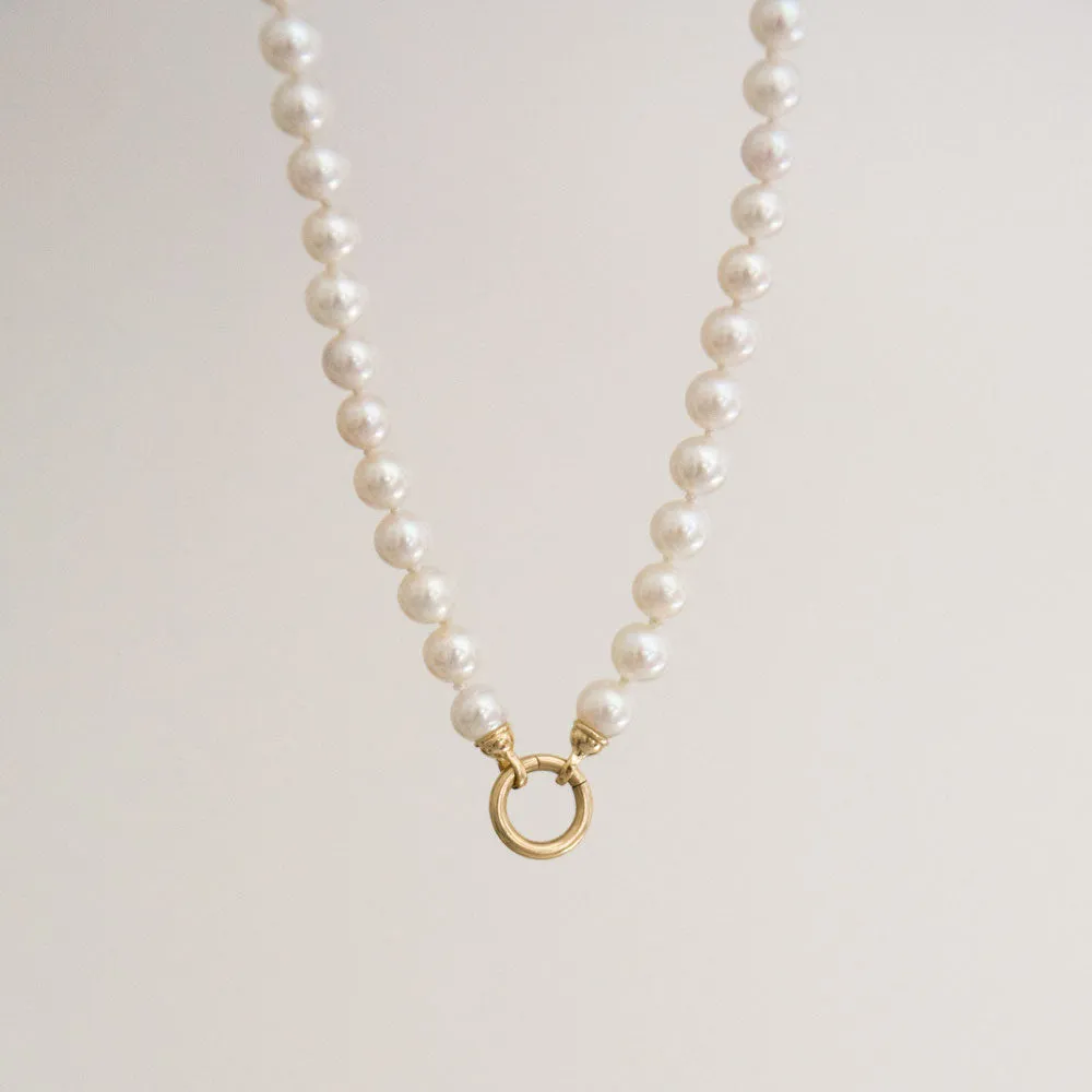 Pearl Necklace with Charm Holder