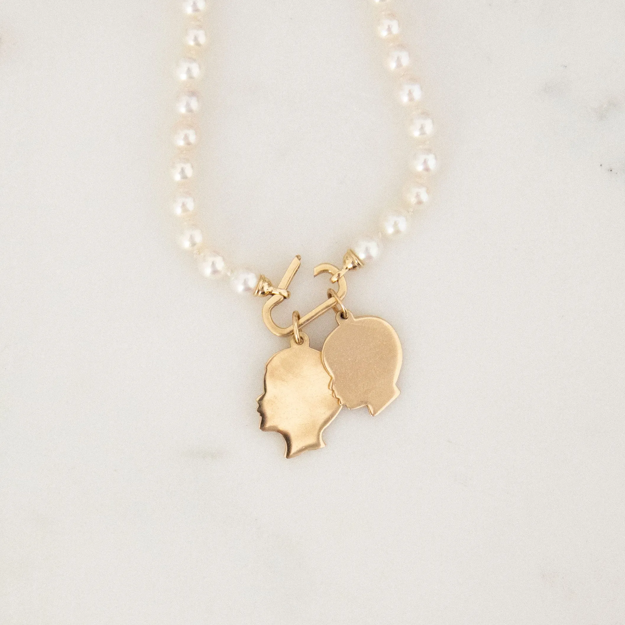 Pearl Necklace with Charm Holder