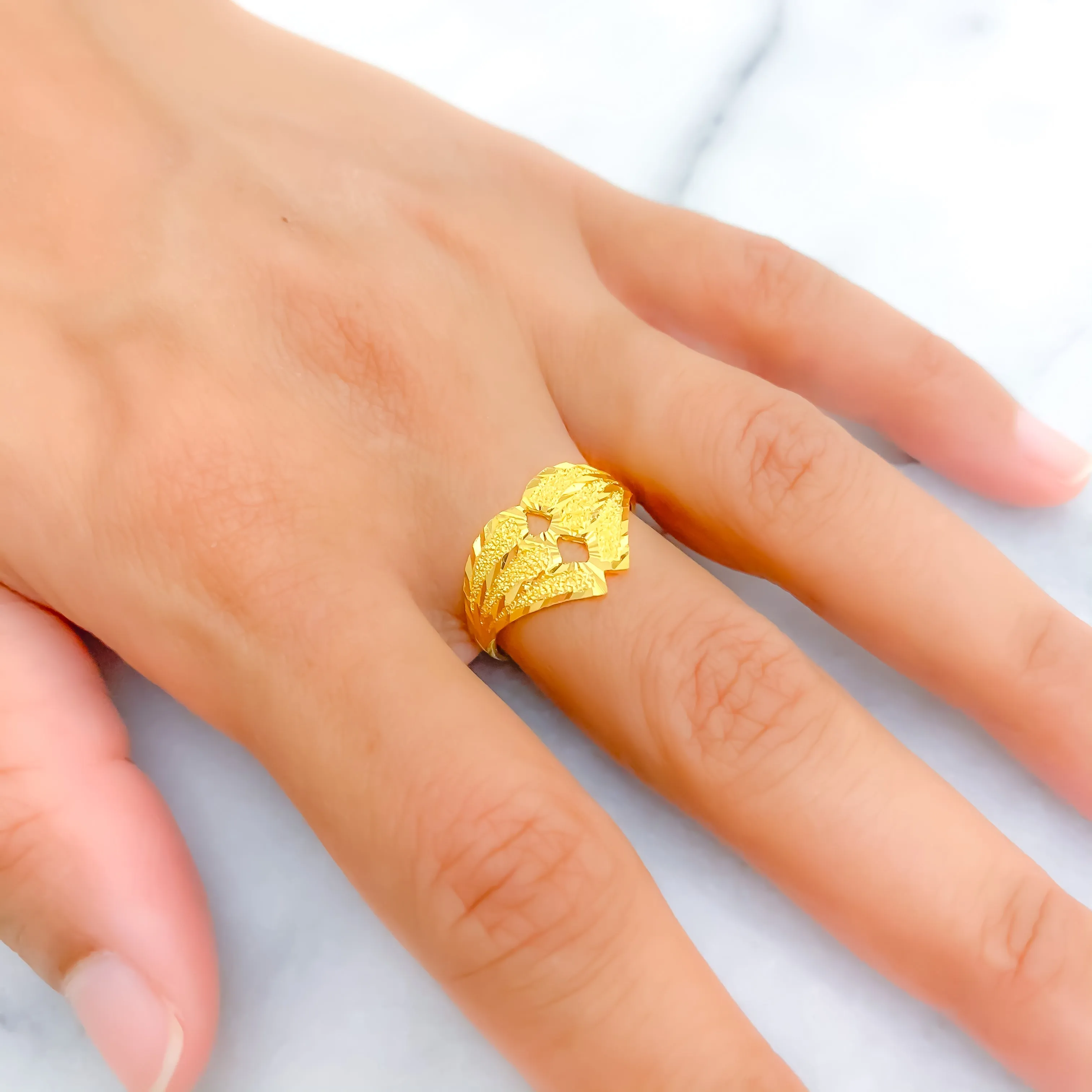 Petite Blush 22k Gold Ring